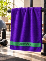 AeroDry 550 GSM 100% Cotton Reversible Sport Towel - Purple, 50 x 100 cm