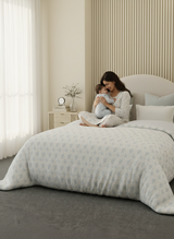 Reversible Double Comforter 100% Cotton 300 TC — Blue Floral Design | Cottage Garden Collection, Cozy Winter Bedding