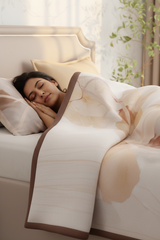 Single Size 2-Ply Blanket for Mild Winter, Brown Printed (2.20 L m x 1.60 W m), Gardenia Augusta