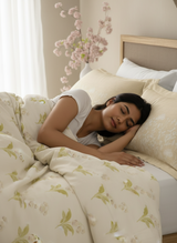 Valatia 100% Cotton 200 TC Double Bedsheet with 2 Pillow Covers - Cream Floral