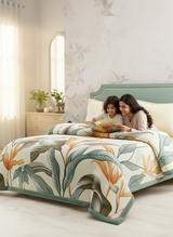 Double Size Blanket, Multicolor Floral (2.40 L x 2.20 W meters), Valatia Collection
