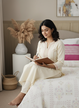 100% Cotton 200 TC Karigari Printed Single Bedsheet with 1 Pillow Cover - Dark Pink & White - Valatia