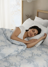 Valatia 100% Cotton 200 TC Double Bedsheet with 2 Pillow Covers - Blue Floral