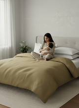 100% Cotton Double Comforter, 600 TC Solid Dyed Wild Mushroom (Dark Grey), For Mild Winter, All Season - Luxe Loom