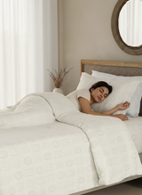 Cottage Garden 100% Cotton 300 TC Single Bedsheet with 1 Pillow Cover - White Geometrical Print