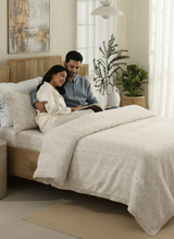 Gardenia Augusta 100% Cotton 300 TC Grey Digitally Printed Super King Bedsheet with 2 Pillow Covers