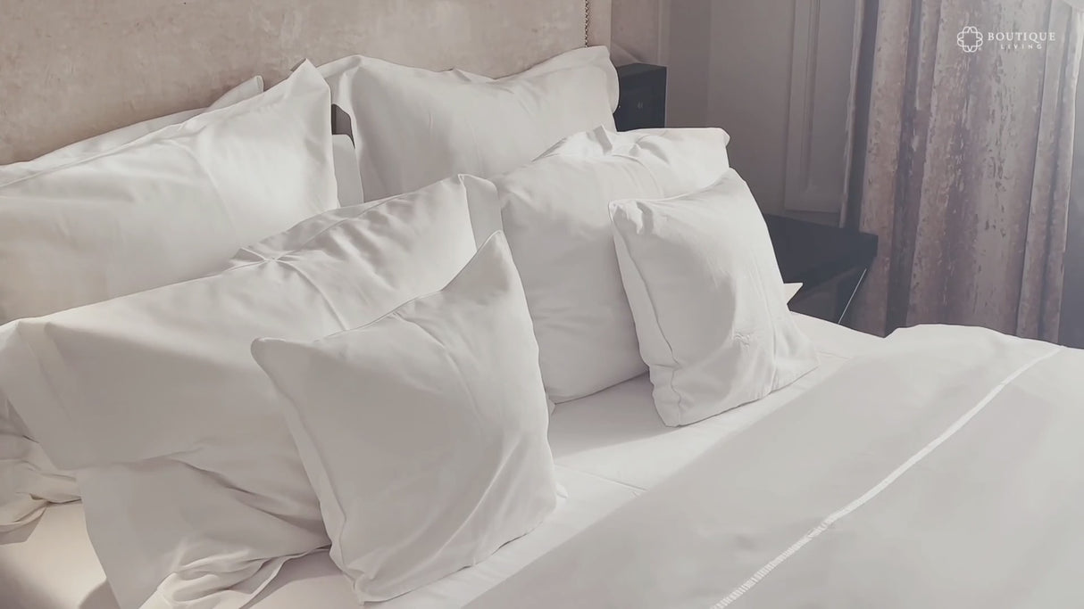 Infinity Premium Quality 100% Egyptian Cotton 1000 TC White King Bedsheet with 4 Pillow Covers (Pearl Stitched)