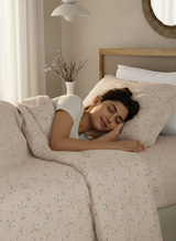 Cottage Garden 100% Cotton 300 TC Single Bedsheet with 1 Pillow Cover - Purple Floral