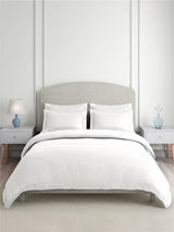 Cotton Charm 100% Cotton 400 TC King Bedsheet with 4 Pillow Covers | White Dyed Solid Bedsheet Set