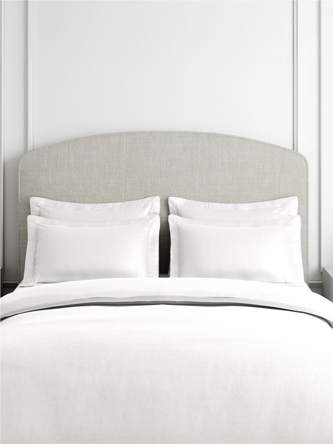 Cotton Charm 100% Cotton 400 TC King Bedsheet with 4 Pillow Covers | White Dyed Solid Bedsheet Set