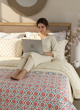 Valatia Gypsy 100% Cotton 200 TC Ethnic Printed King Bedsheet with 2 Pillow Covers - Red